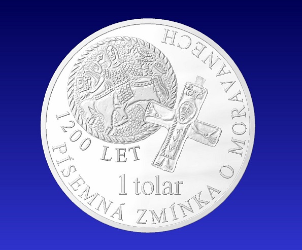 Moravský tolar 2022 k výročí 1200 let od první písemné zmínky o Moravanech