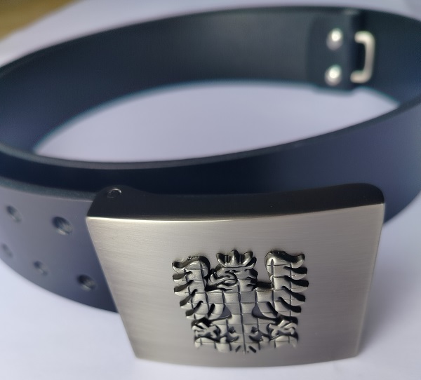 Kožený vojenský opasek MORAVA, s 3D moravskou orlicí