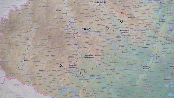 MORAVA a SLEZSKO aktuální nástěnná mapa 1:260 000