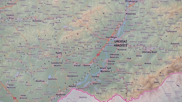 MORAVA a SLEZSKO aktuální nástěnná mapa 1:260 000
