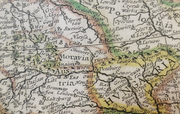 Historická mapa Evropy, 67 x 47 cm