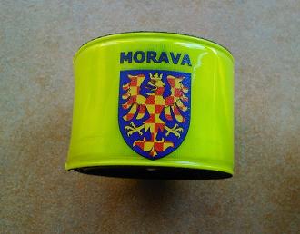 Dárek k objednávce nad 450 Kč - Reflexní páska žlutozelená, MORAVA + MORAVSKÝ PATRIOT 400 x 30 mm
