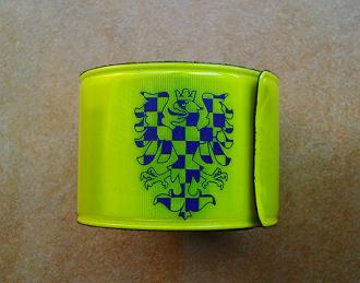 Dárek k objednávce nad 450 Kč - Reflexní páska žlutozelená, MORAVA + MORAVSKÝ PATRIOT 400 x 30 mm