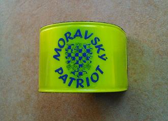 Dárek k objednávce nad 450 Kč - Reflexní páska žlutozelená, MORAVA + MORAVSKÝ PATRIOT 400 x 30 mm