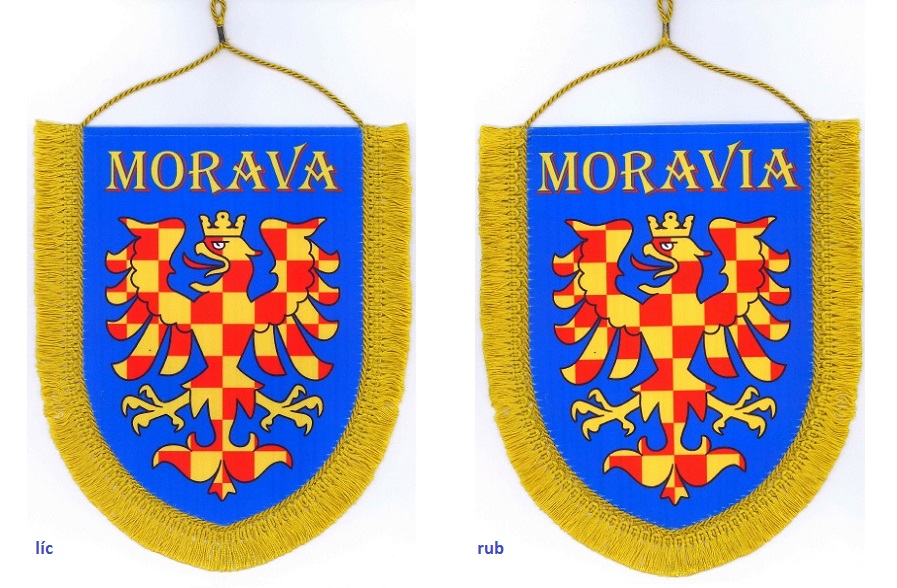 Reprezentativní vlaječka moravský znak 18 x 22 cm s třásněmi