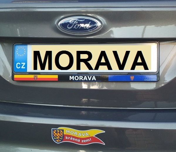 Samolepka MORAVA na rámeček RZ / SPZ (jeden pár)