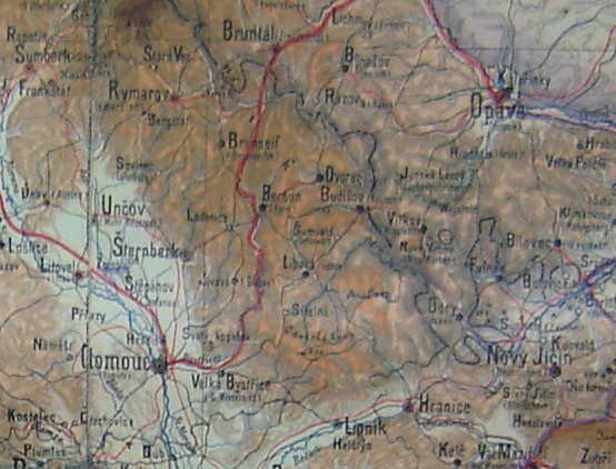 Historická mapa Morava a Slezsko, rok 1888, 90 x 72 cm