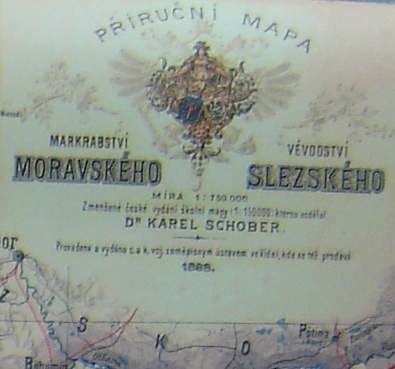 Historická mapa Morava a Slezsko, rok 1888, 90 x 72 cm