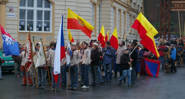 Bikolora žluto-červená 150 x 100 cm, moravská vlajka, tunýlek
