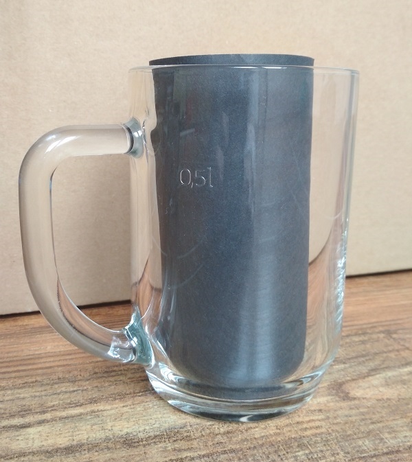 Sklenice s uchem krýgl 0,5 se slezským znakem