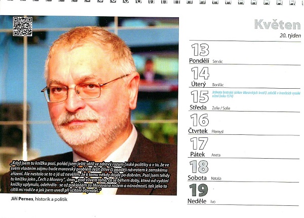 Moravský kalendář 2019 s QR kódy