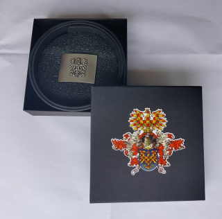 Kožený vojenský opasek MORAVA, s 3D moravskou orlicí