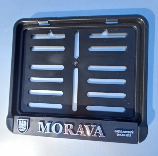 Podložka moto pod SPZ MORAVA, 3D chrom