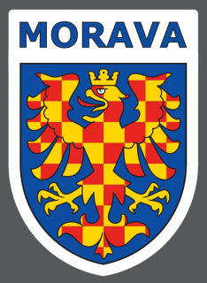 Moravský znak, samolepka na sklo, 120 mm na výšku