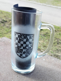 Sklenice s uchem krýgl 0,5 s moravskou orlicí