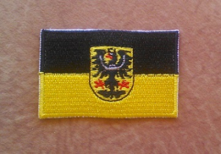 Nášivka slezská vlajka 6x4 cm se suchým zipem