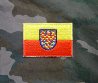 Nášivka moravská vlajka 6x4 cm s fólií