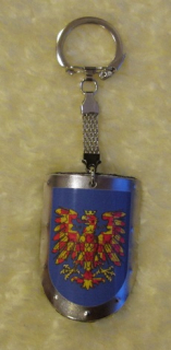 Přívěsek na klíče štít se žluto-červenou orlicí