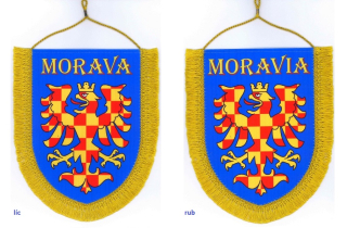 Reprezentativní vlaječka moravský znak 18 x 22 cm s třásněmi