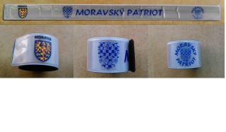Reflexní páska samonavíjecí 40 x 3 cm, stříbrná, MORAVA + MORAVSKÝ PATRIOT