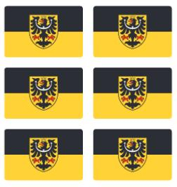 Sada samolepek 6x slezská vlajka, 3x2 cm