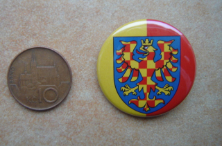 Placka moravská bikolora se znakem svislá, 37 mm, špendlík