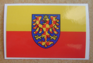 Samolepka vlajky Morava, Moravia 6x4 cm