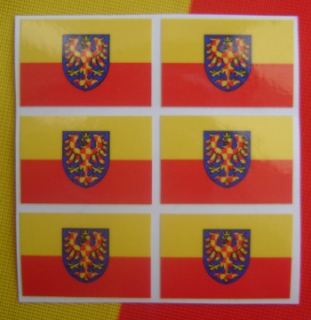 Sada samolepek 6x vlajka Moravy, 3x2 cm