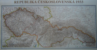 Historická mapa republika Československá 1933, 113 x 64 cm