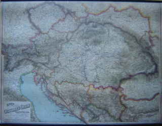 Historická mapa Rakousko - Uhersko 1890, 86 x 68 cm